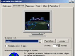 ScreenShot de l'économiseur WakeUp réalisé par Ultrafil en 2002. http://pvoncken.free.fr