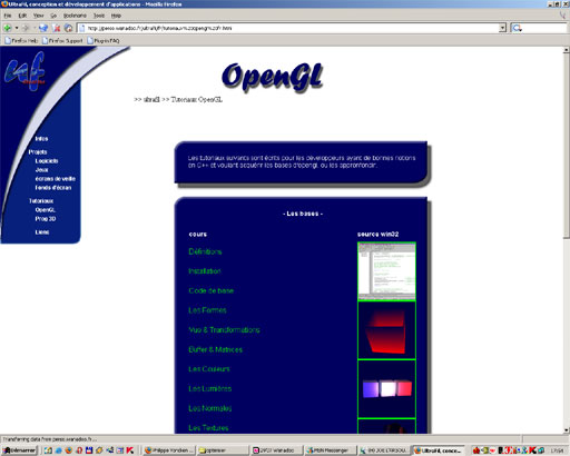 ScreenShot de mon premier site, créé en 2001. http://ultrafil.fr.st